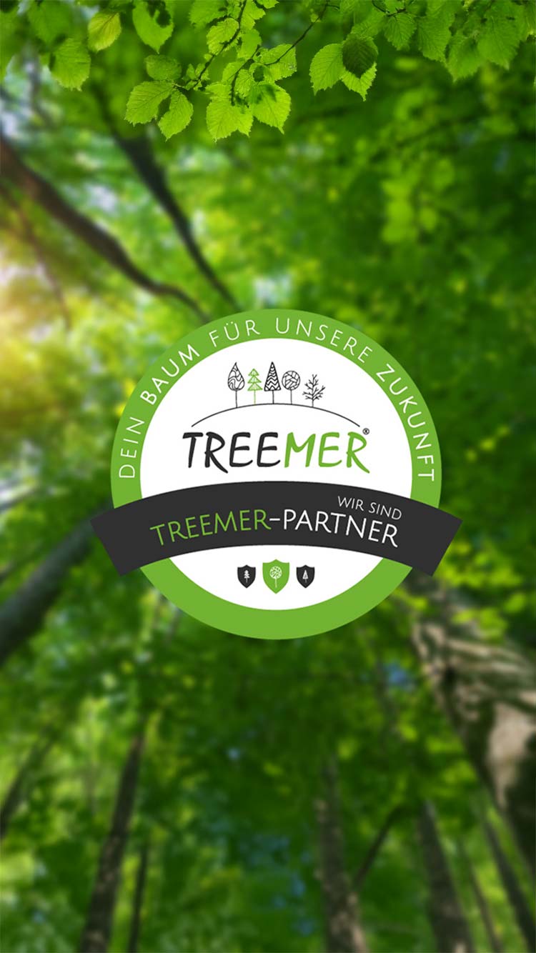 Treemer Logo – Cineplane kompensiert CO₂-Ausstoß durch Baumpflanzungen für nachhaltige Filmflüge.